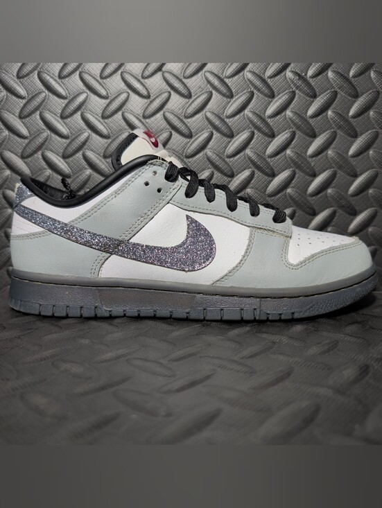 Nike Shoes - Nike Dunk Low LX Glitter swoosh 'White Light Smoke Grey' size 10 HQ3462-191